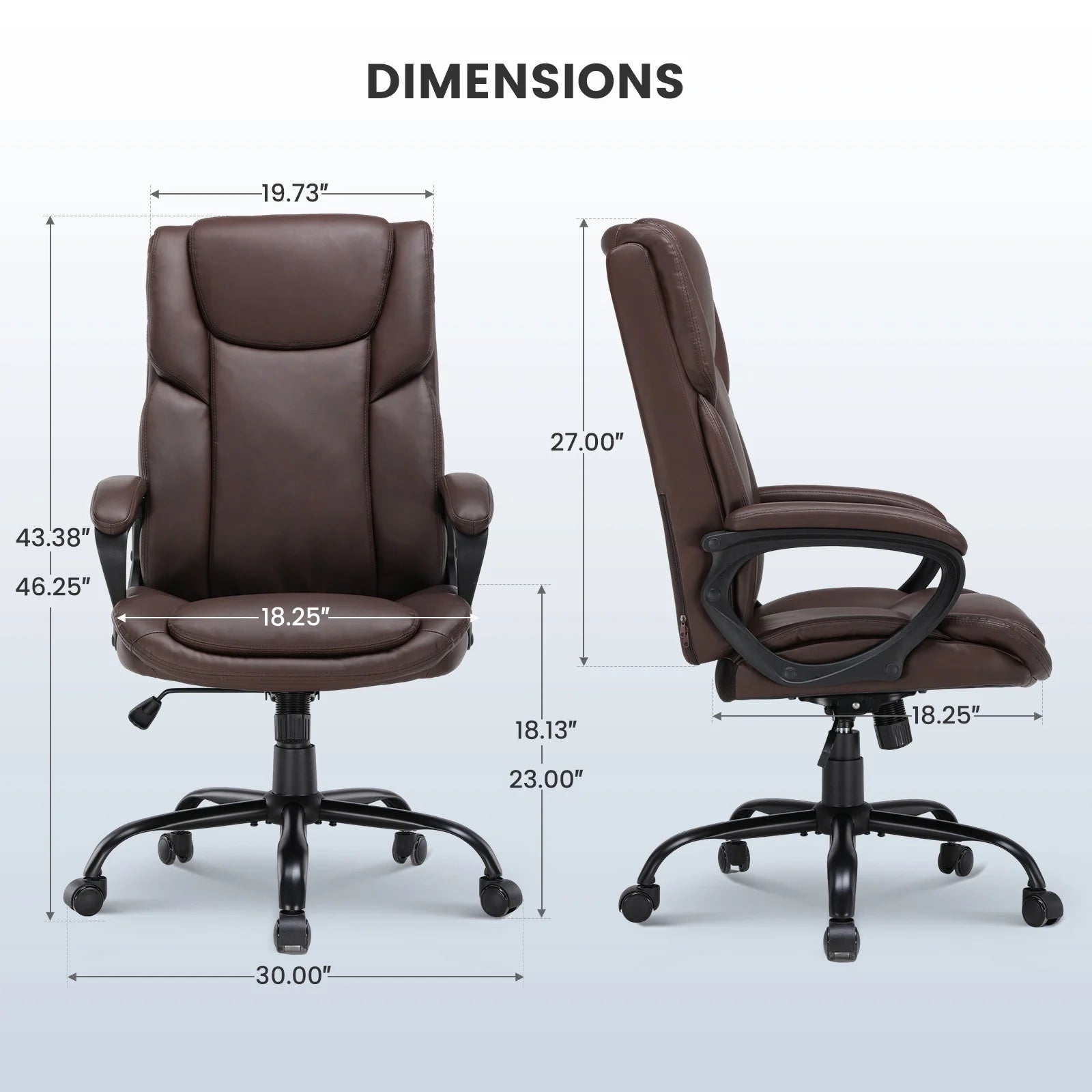 Mainstays Executive Ergonomic High Back Leather Home Office Desk Chair, Black - Product image 20