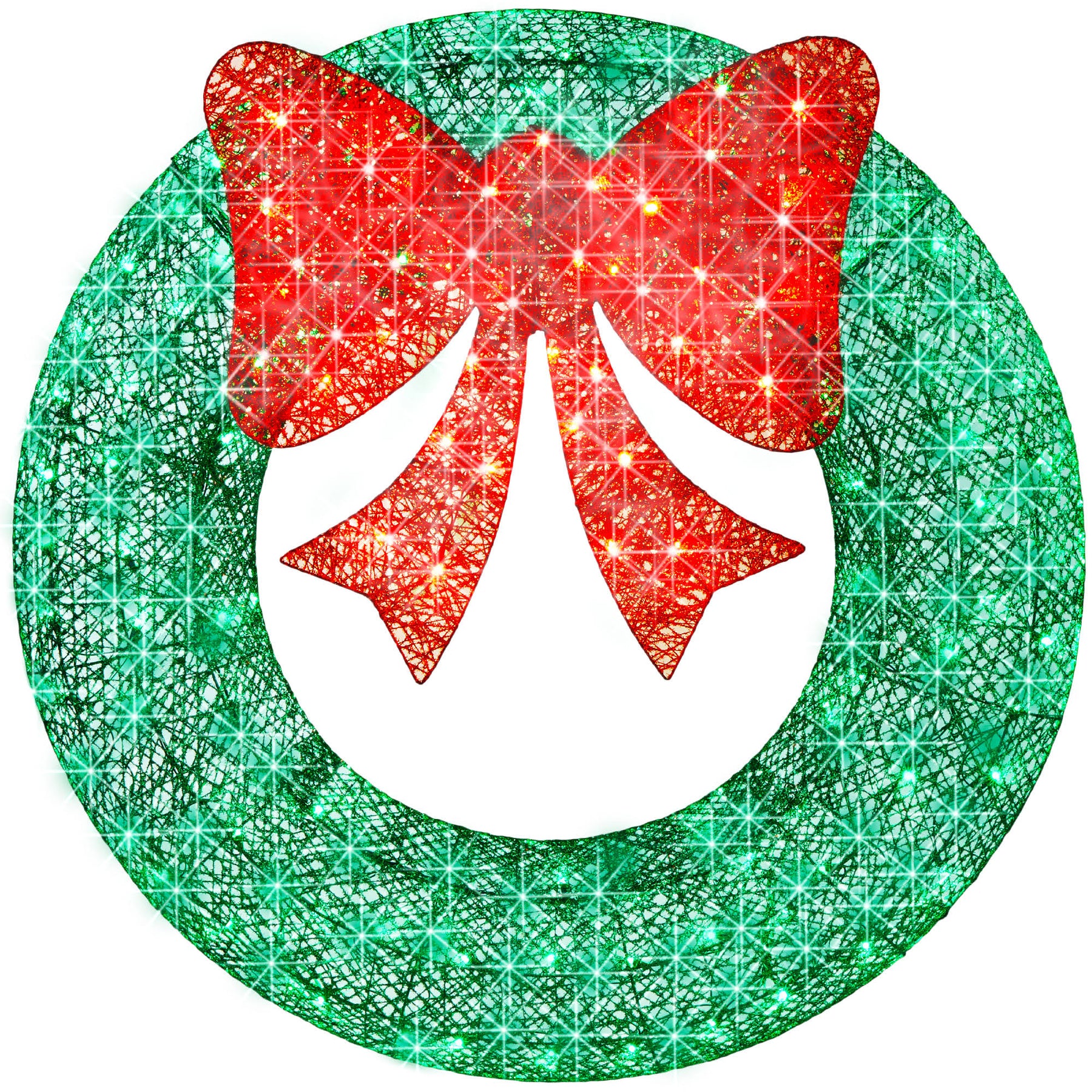 Best Choice Products SKY6244 48in Pre-Lit Outdoor Christmas Wreath, LED Metal Holiday Decor w/ 140 Lights - Product image 1