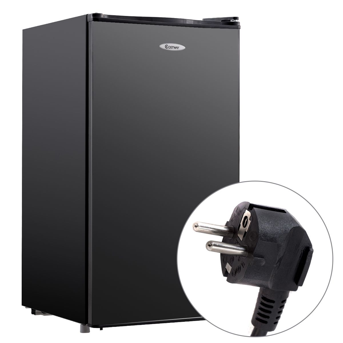 Built-in Table Top Refrigerator 91L Mini-bar Low Noise Level 3 Shelves, 48.5x44.5x83.5cm, Black -