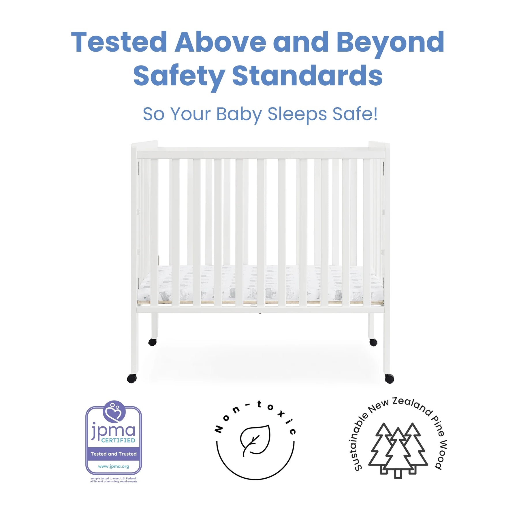 Delta Children Lee Portable Folding Mini Crib with 1.5 - Inch Mattress - Greenguard Gold Certified - Product image 11