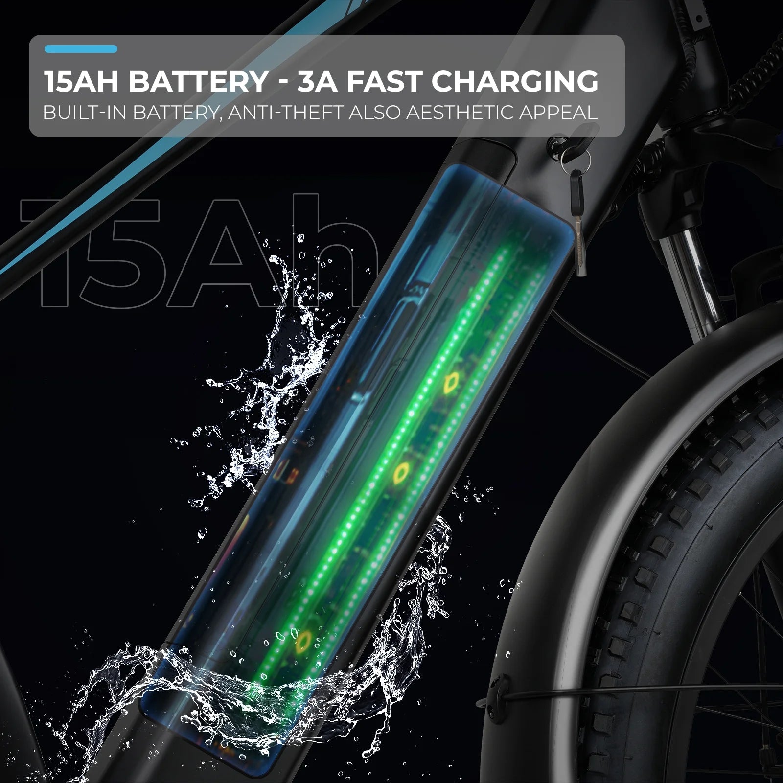 ANCHEER Electric Bike for Adults Peak 1000W Electric Bicycle 48V 15AH Battery Electric Bike 26" x 4.0" Fat - Product image 8