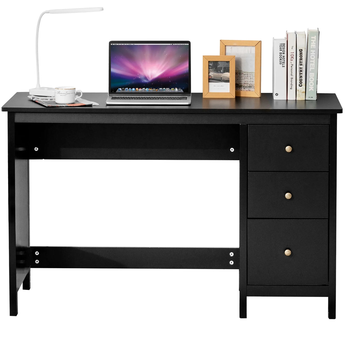 Computer Desk Study Writing Desk Home Office Workstation with 3 Drawers Black - Product image 12