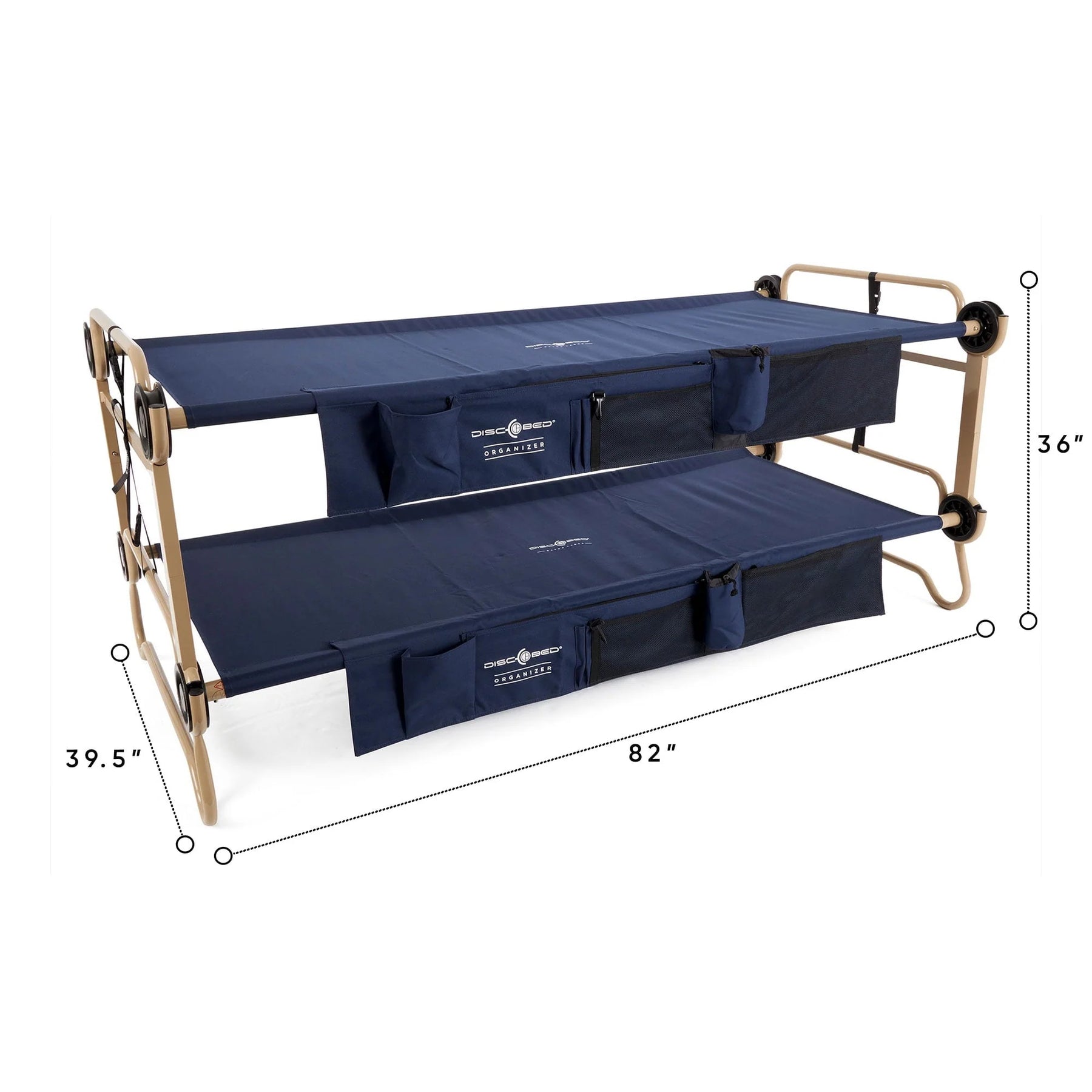 Disc - O - Bed XL Cam - O - Bunk Benchable Double Cot with Storage Organizers, Navy - Product image 6