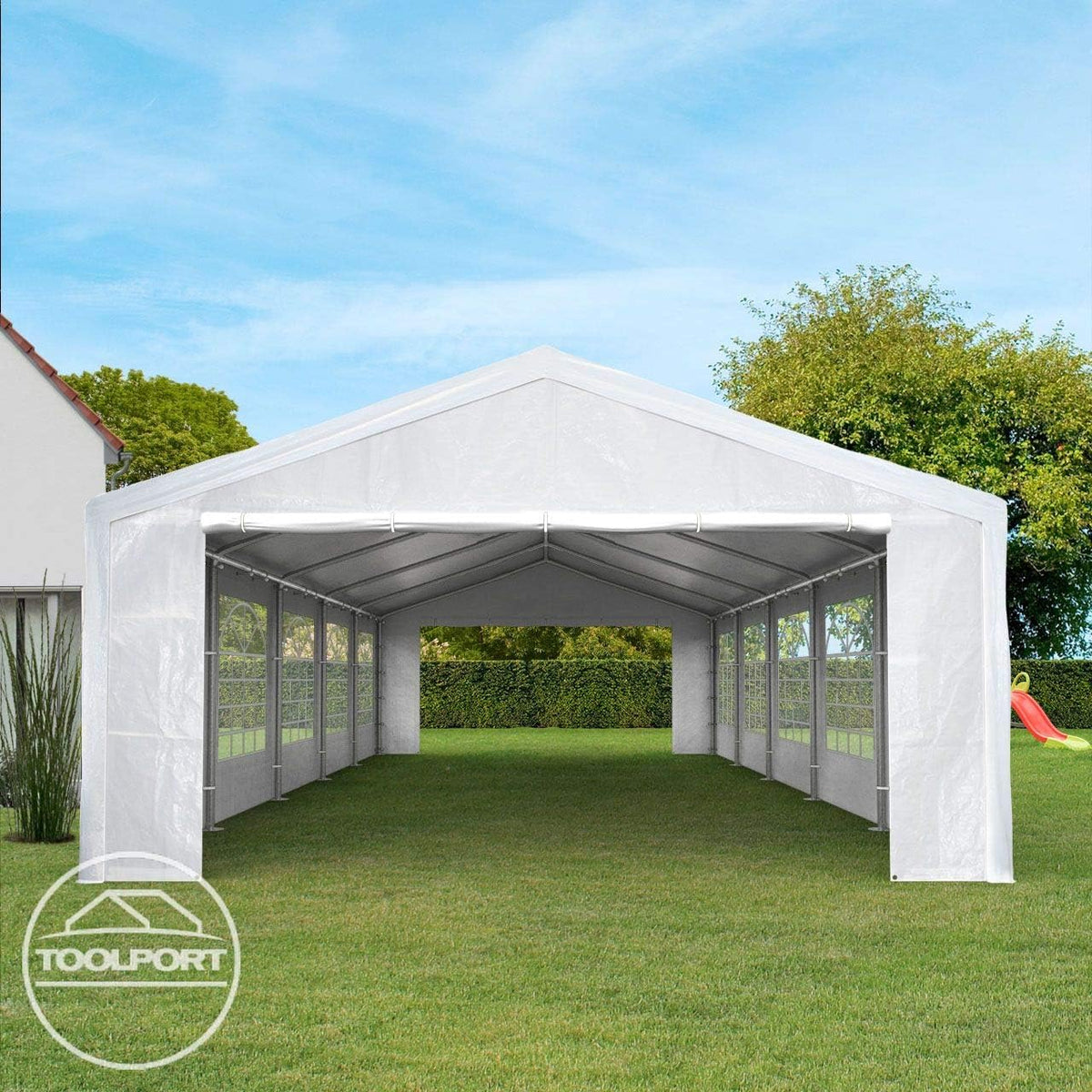 TOOLPORT Reception tent 3x2 m white pavilion PE tarpaulin 350 N waterproof Garden Tent