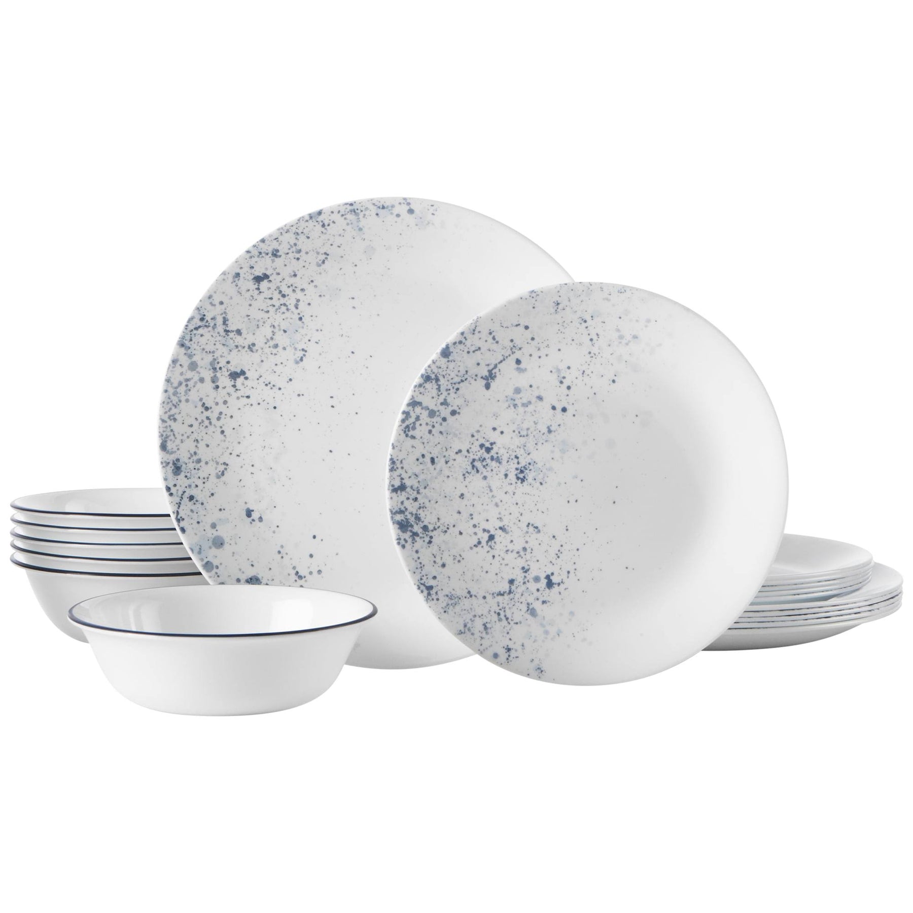 Corelle 18-Piece Service for 6 Chip Resistant Indigo Speckle Dinnerware Set - Product image 1