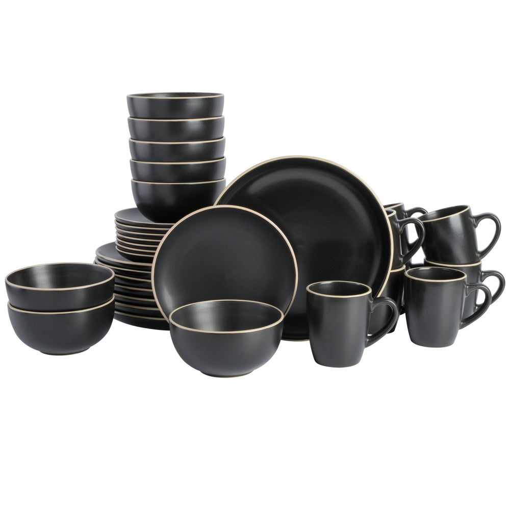 Gibson Home Rockaway 32-Piece Dinnerware Set Black