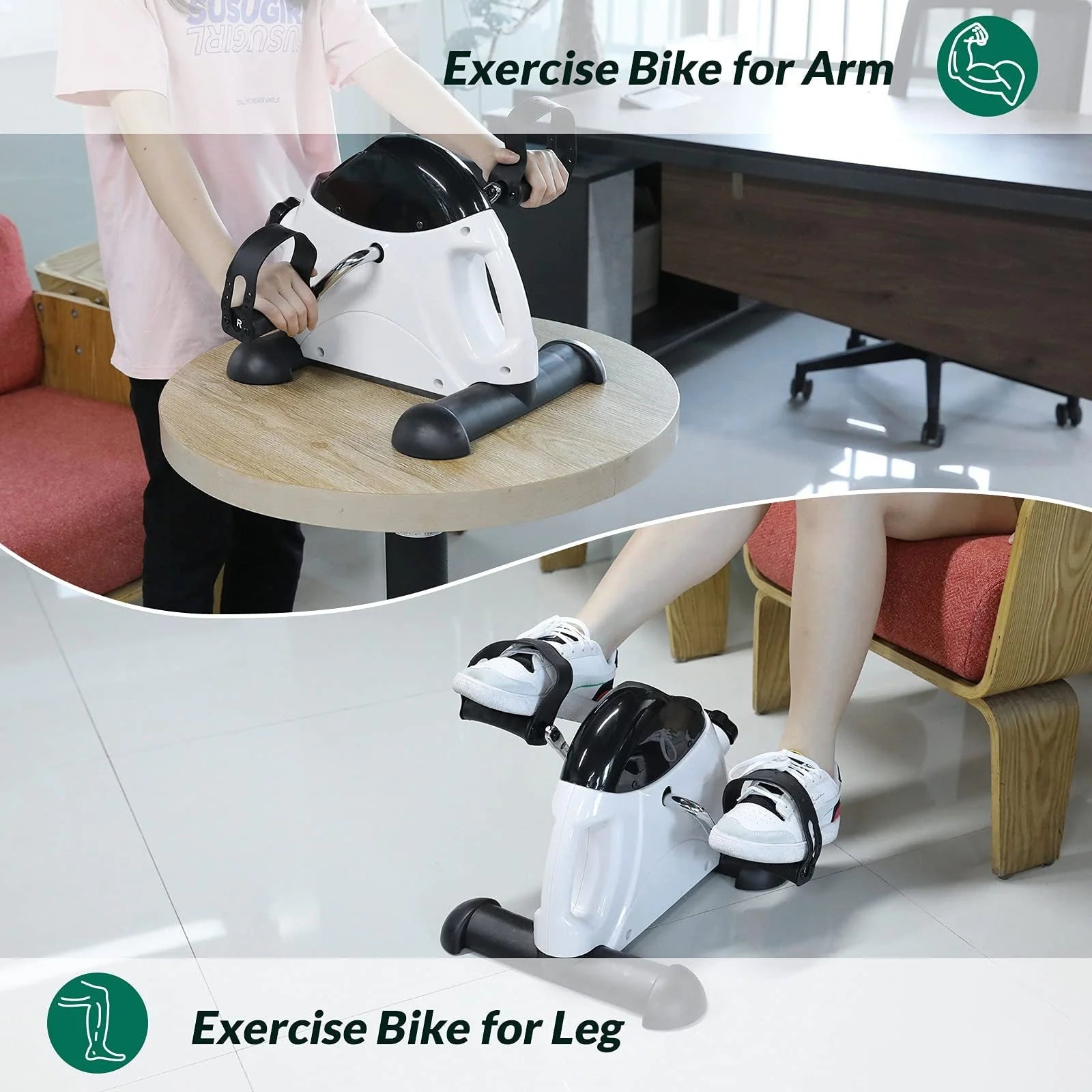 VIVIJASON Pedal Exerciser - Folding Portable Exercise Peddler - Under Desk Mini Exercise Bike for Arm/Leg - Product image 3