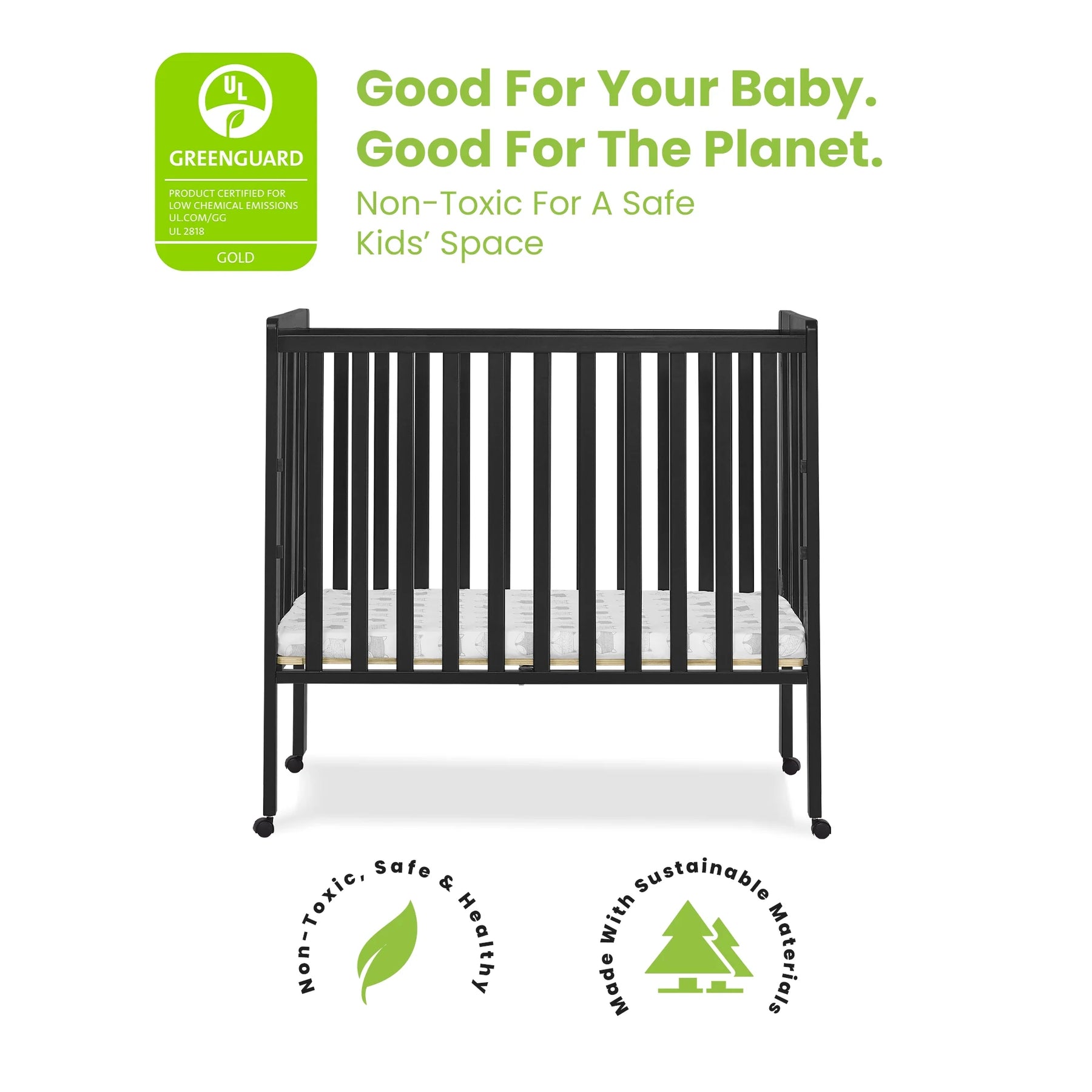 Delta Children Lee Portable Folding Mini Crib with 1.5 - Inch Mattress - Greenguard Gold Certified - Product image 44