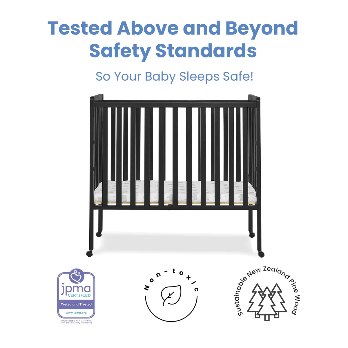 Delta Children Lee Portable Folding Mini Crib with 1.5 - Inch Mattress - Greenguard Gold Certified - Product image 46