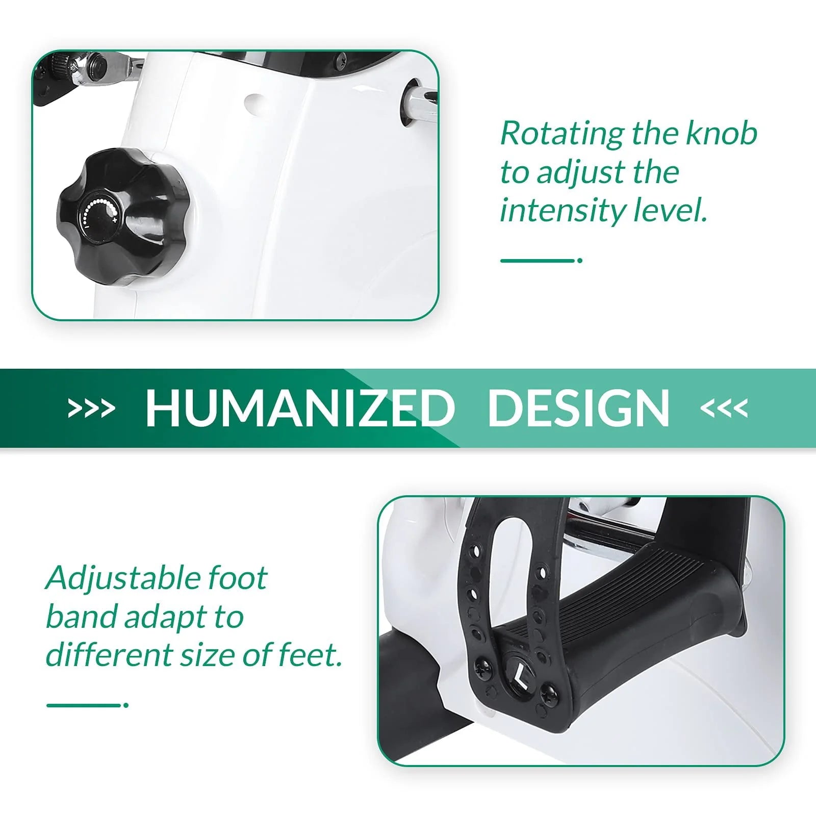 VIVIJASON Pedal Exerciser - Folding Portable Exercise Peddler - Under Desk Mini Exercise Bike for Arm/Leg - Product image 2