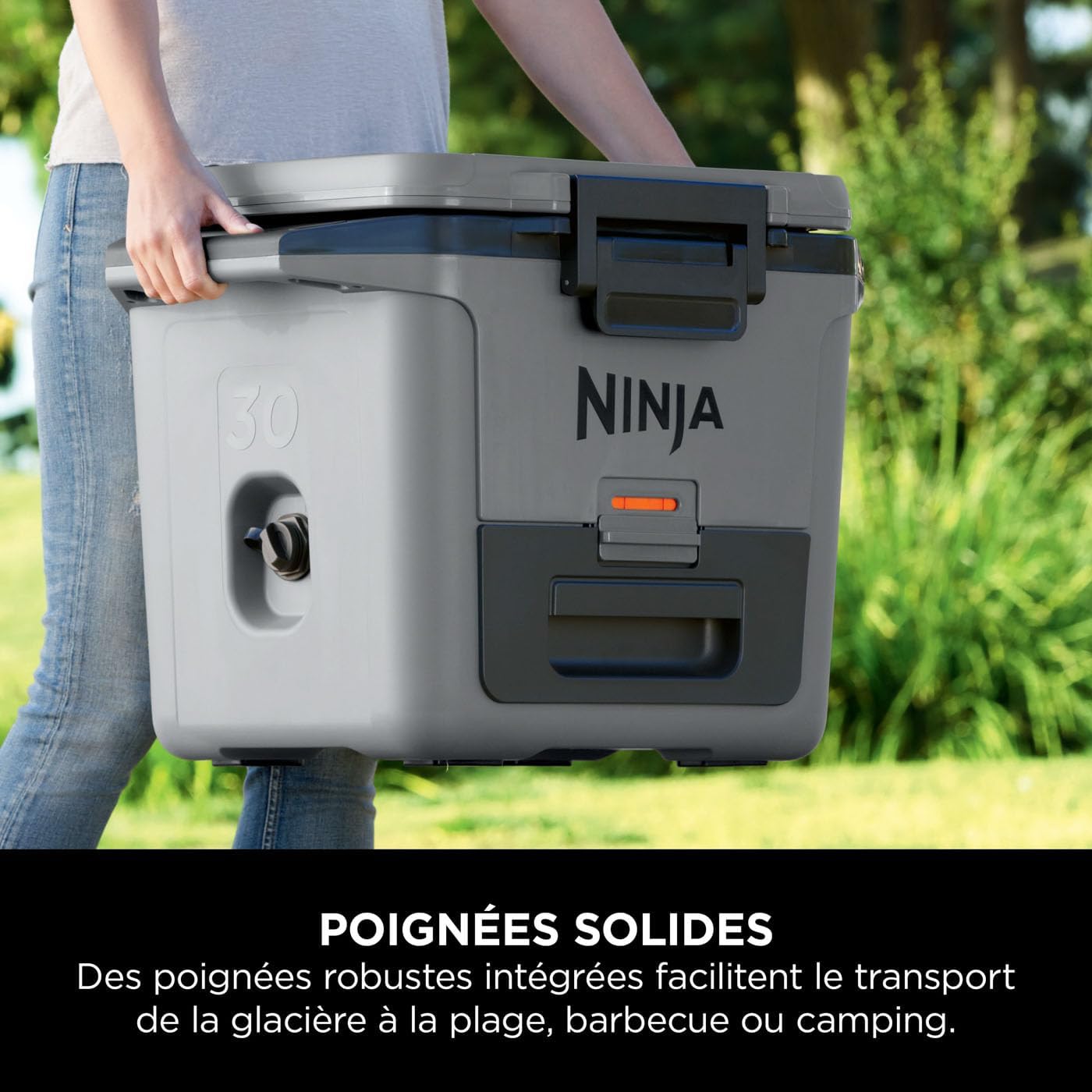 Ninja FrostVault Hard Cooler Premium Cooler, Keeps Ice for Up to Days, Built-in Dry Storage Drawer at Fridge Temperature