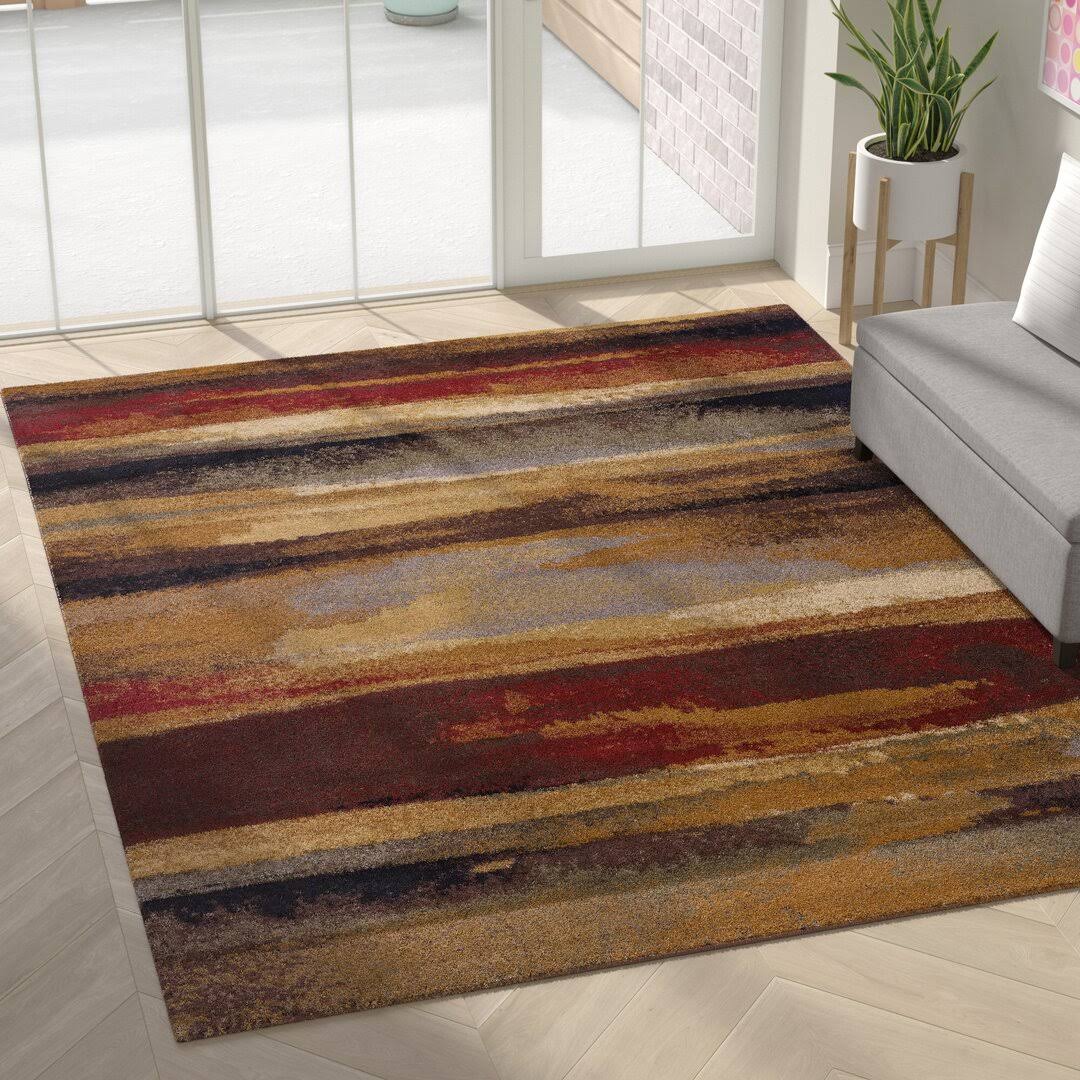 Ebern Designs Hartle Brown/Beige Area Rug Size: 5'3 inch x 7'3 inch - Product image 1