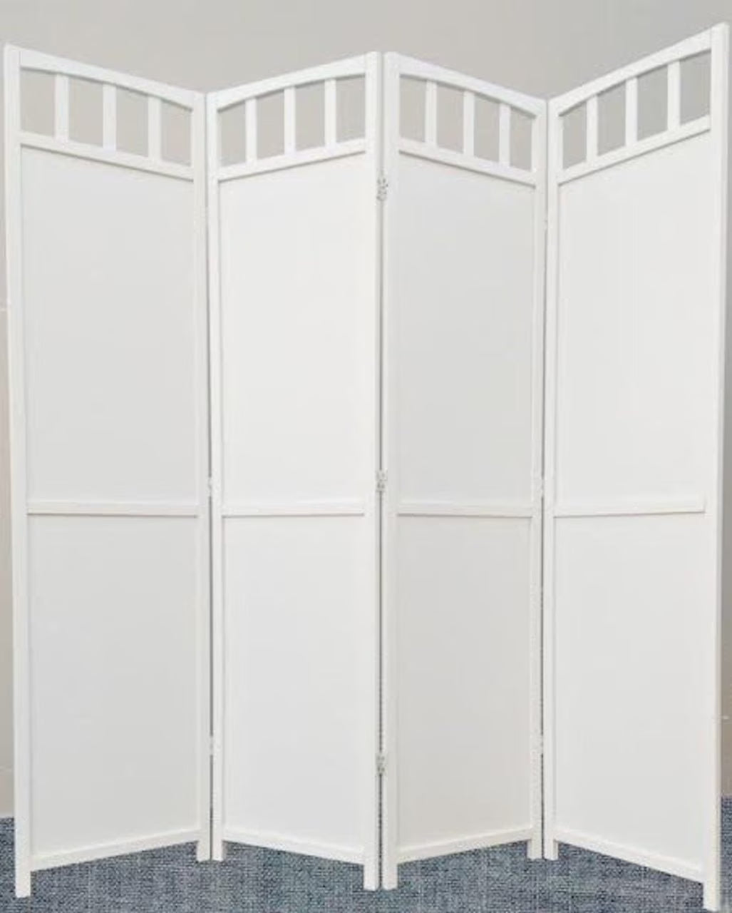 Legacy Decor Solid Wood 4 Panel Room Divider, 70" Tall, Black Finish, Freestanding - Product image 7