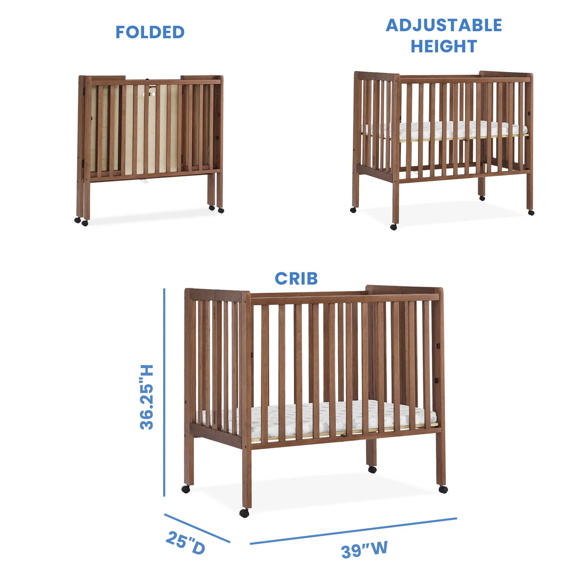 Delta Children Lee Portable Folding Mini Crib with 1.5 - Inch Mattress - Greenguard Gold Certified - Product image 37