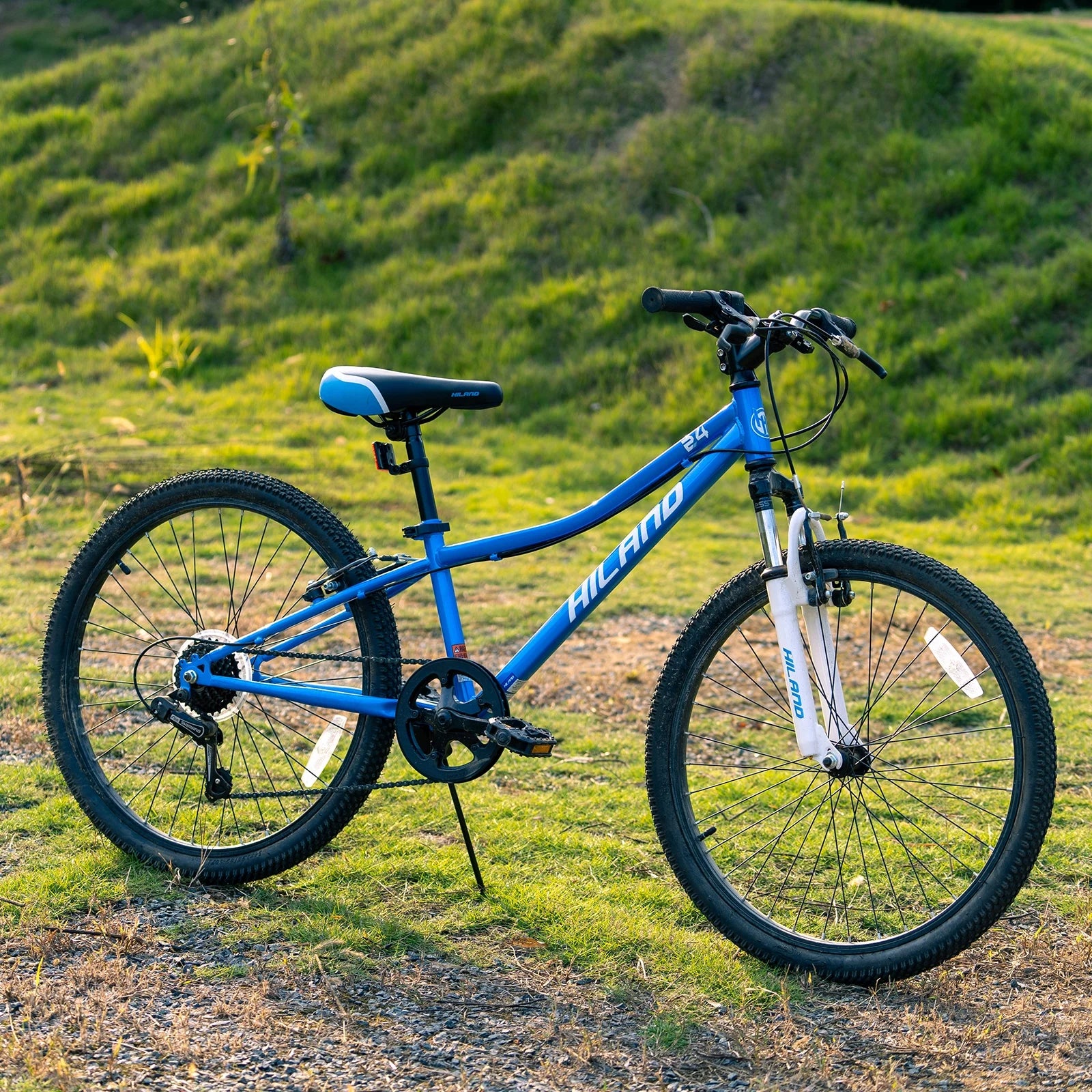 Hiland 24 in Mountain Bike, Front Suspension Fork Bicycles for Adults Multiple Colors