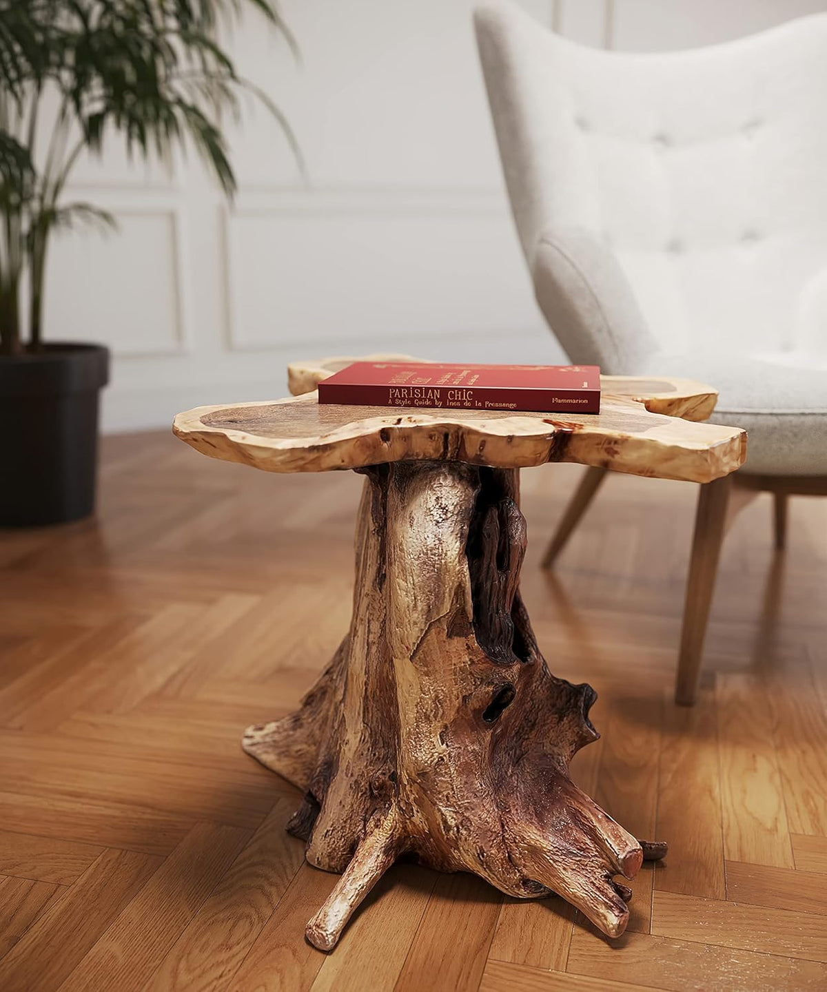 Kare Design Tree Side Table, Solid Wood, Nature-Brown, Large, Interior Decoration, Bedroom Decoration, Living Room, Hallway, Home, 40x50x50cm
