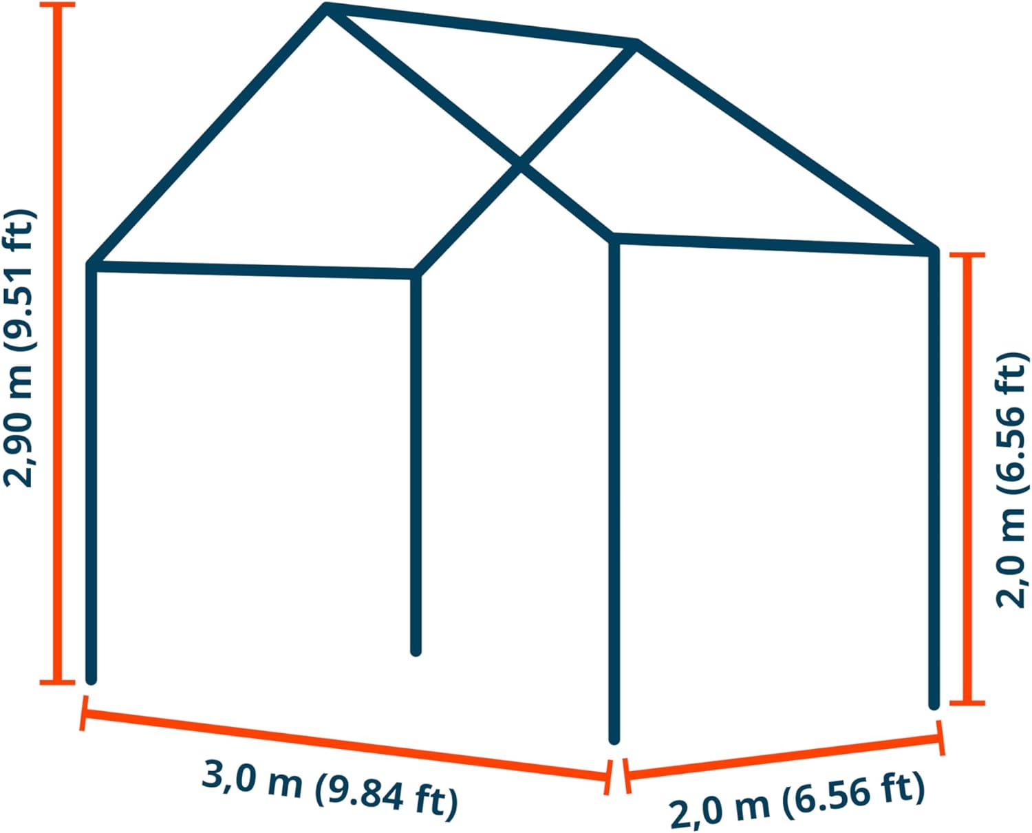 TOOLPORT Reception tent 3x2 m white pavilion PE tarpaulin 350 N waterproof Garden Tent