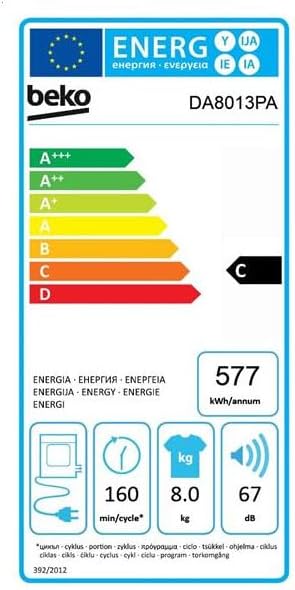 BEKO DA8013PA - 8kg tumble dryer - 15 programs - exhaust - white