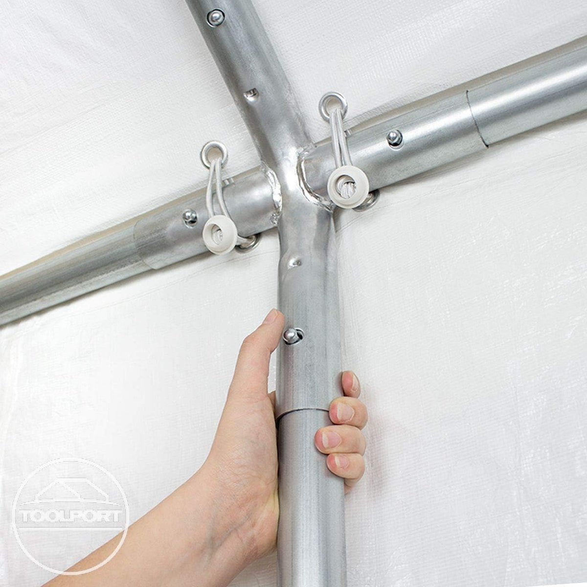 TOOLPORT Reception tent 3x2 m white pavilion PE tarpaulin 350 N waterproof Garden Tent