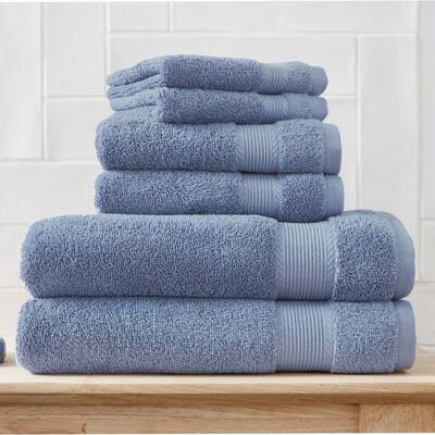 StyleWell 6-Piece Hygrocotton Bath Towel Set in Washed Denim - Product image 1