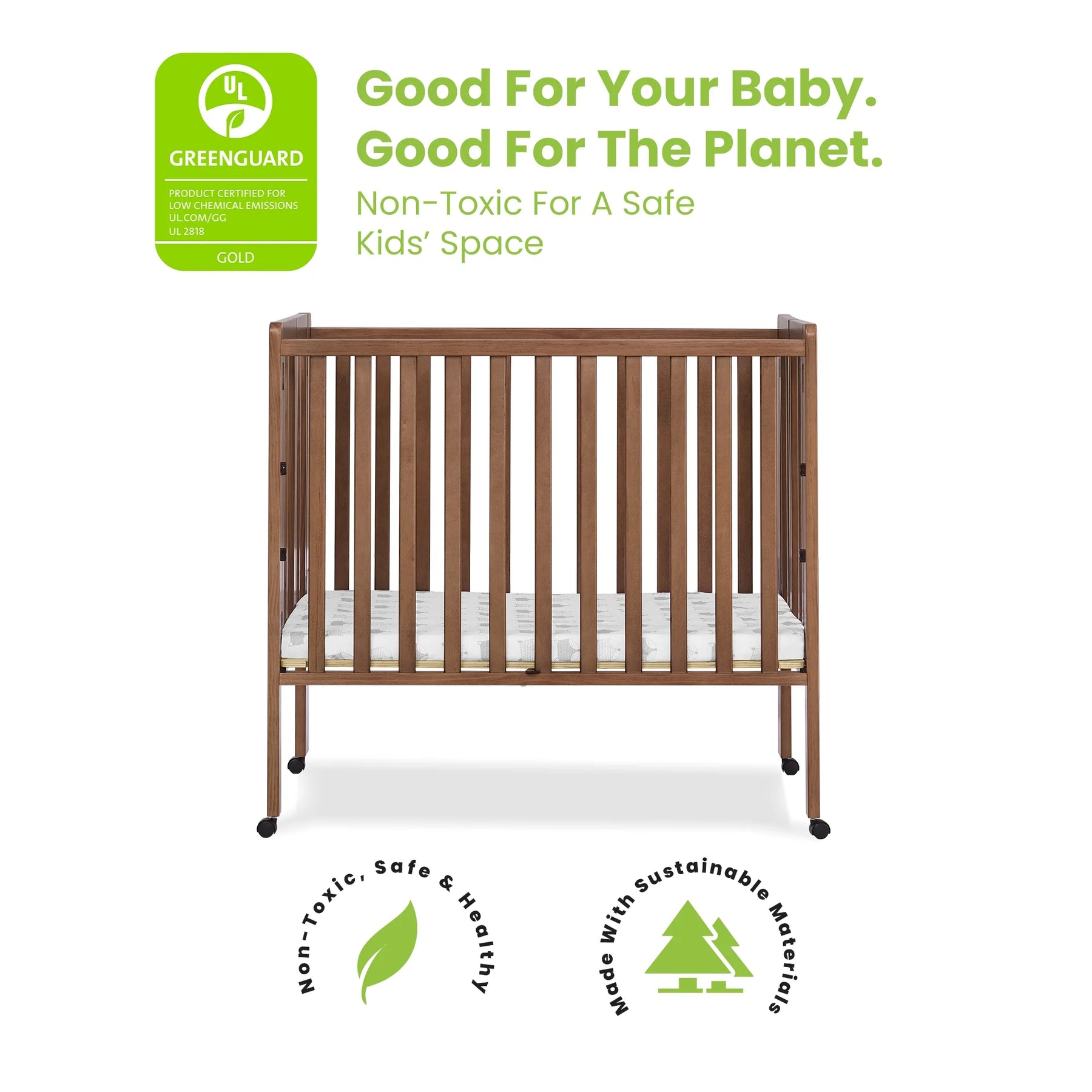 Delta Children Lee Portable Folding Mini Crib with 1.5 - Inch Mattress - Greenguard Gold Certified - Product image 36