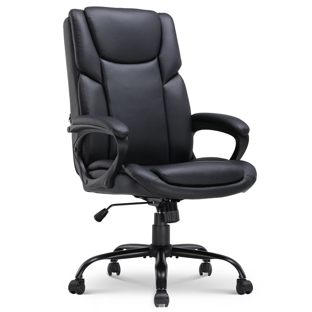 Mainstays Executive Ergonomic High Back Leather Home Office Desk Chair, Black - Product image 1
