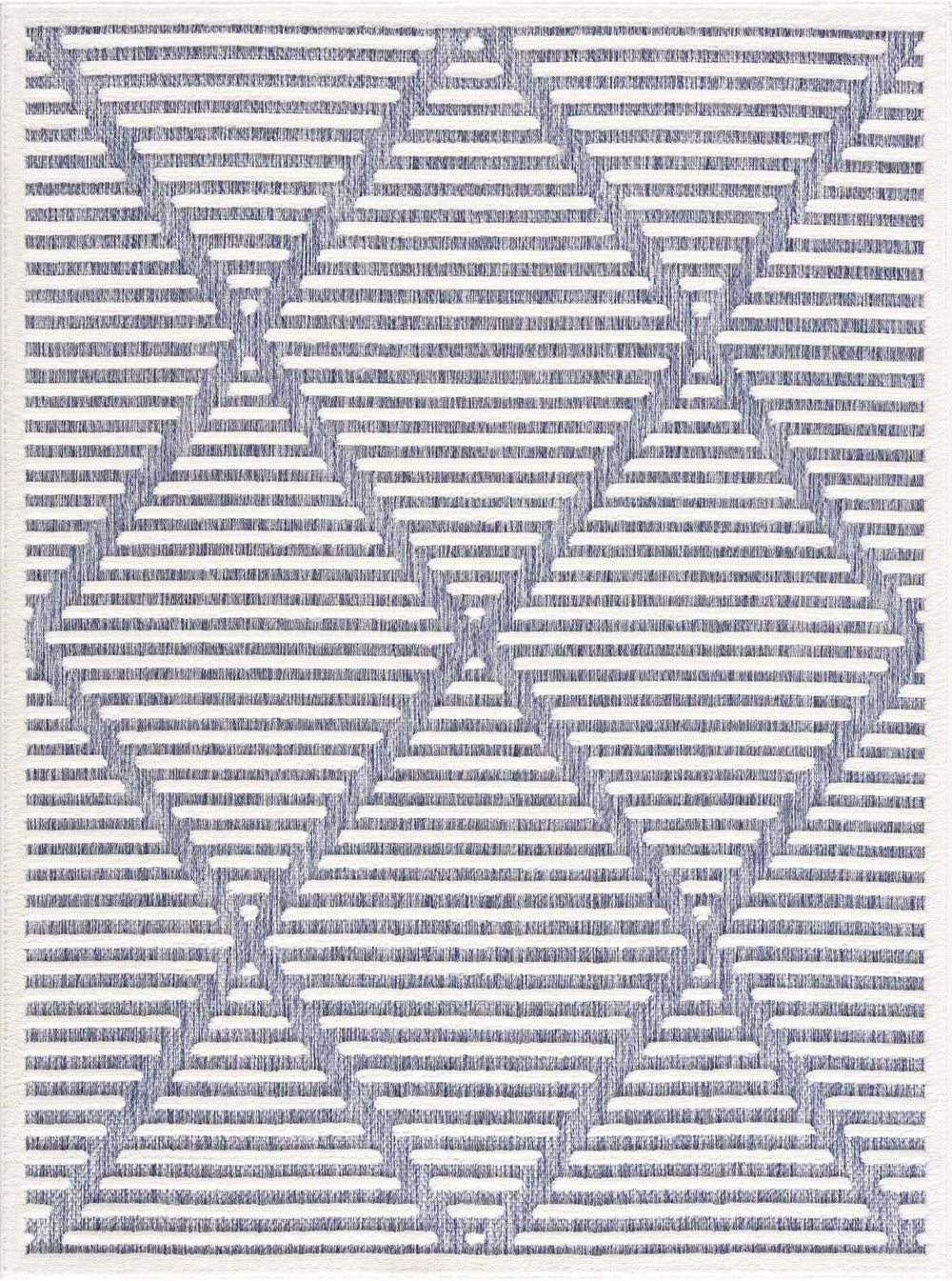 Hauteloom Anah Blue Outdoor Rug | Modern Outdoor Area Rug for Patio, Living Room, Bedroom - 6'7" x 9' Rectangle