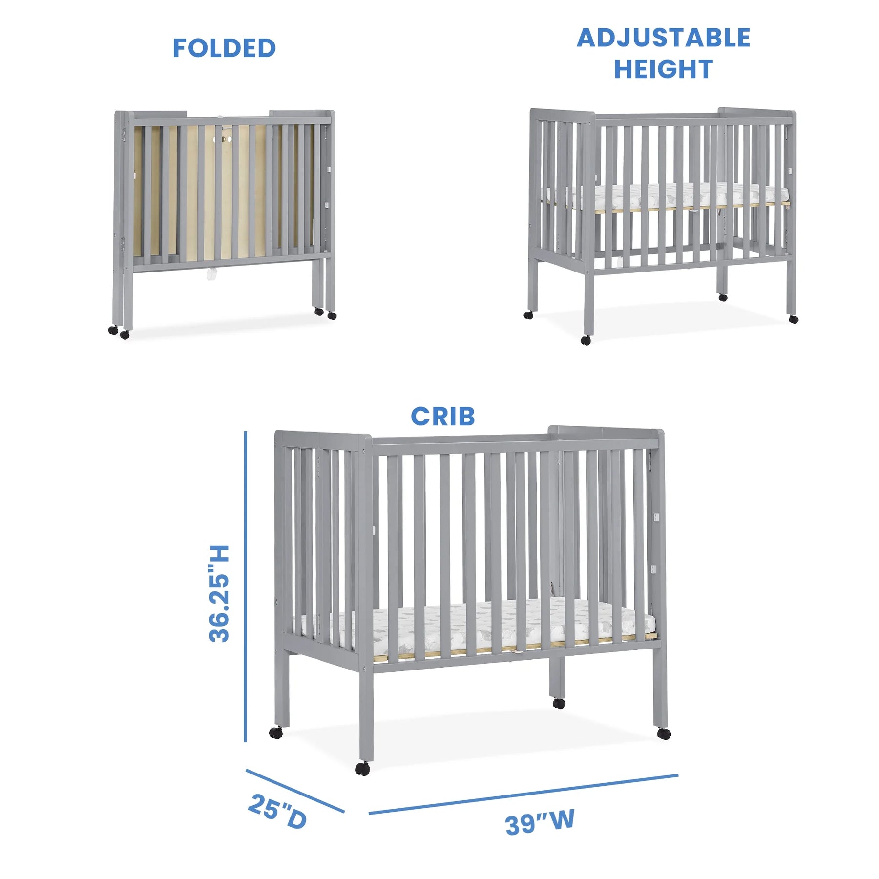 Delta Children Lee Portable Folding Mini Crib with 1.5 - Inch Mattress - Greenguard Gold Certified - Product image 23