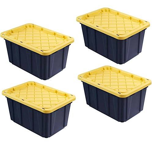 HDX Tough Polypropylene Plastic 27 gal. Storage Tote in Black by HDX (4 Pack) - Product image 1