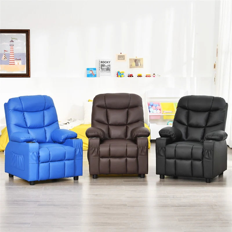 Kids Recliner Chair Adjustable Velvet Lounge Sofa with Cup Holders, 3 Pockets, Retractable Footrest - Product image 27