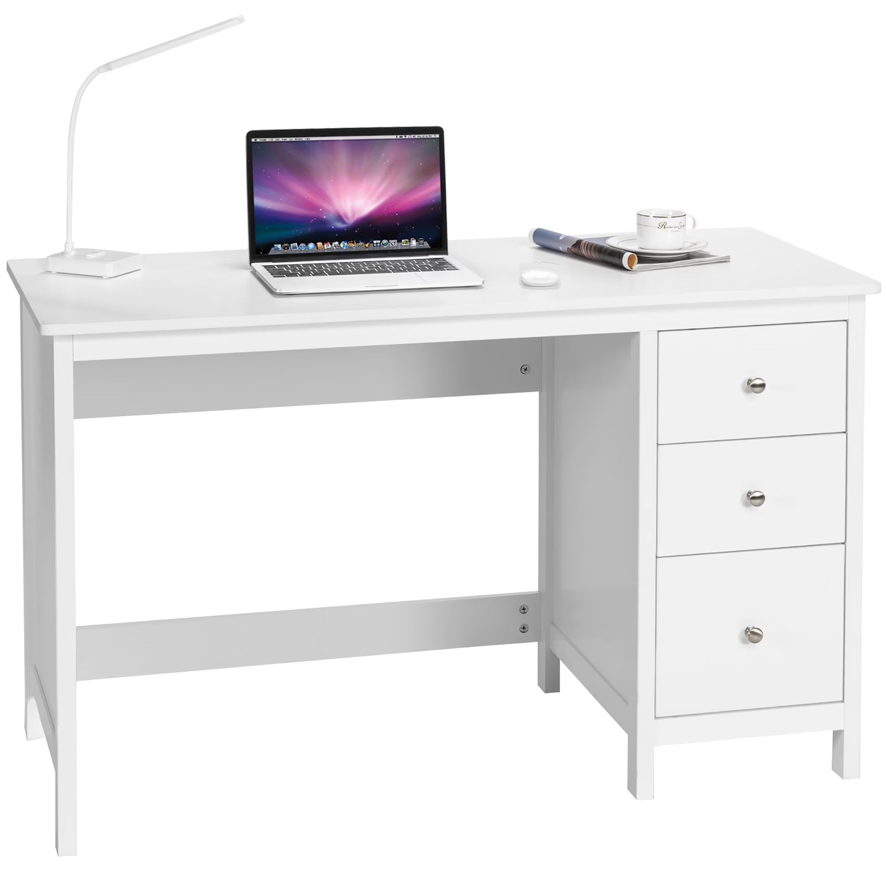 Computer Desk Study Writing Desk Home Office Workstation with 3 Drawers Black - Product image 5