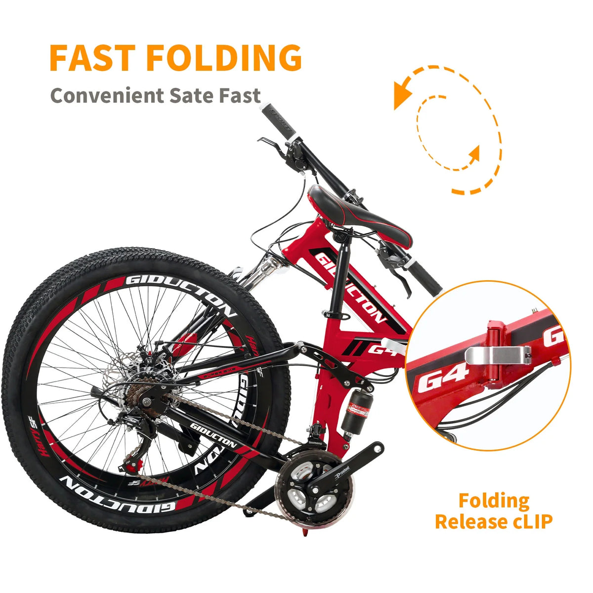 26"full Suspension Folding Mountain Bike 21 Speed 17" Foldable Frame Bicycle Men or Women MTB for Afult - Product image 8
