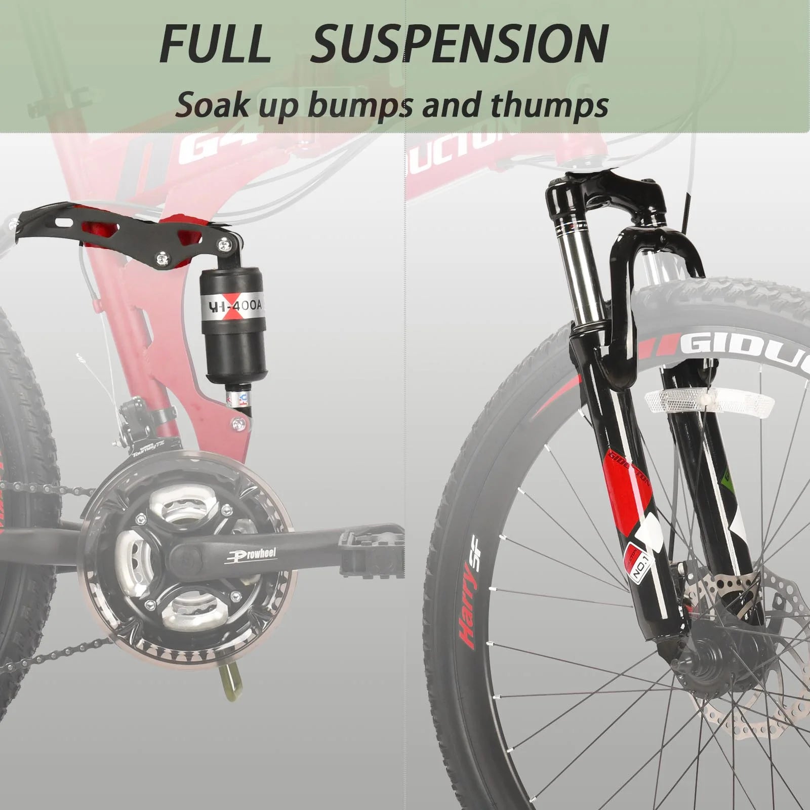 26"full Suspension Folding Mountain Bike 21 Speed 17" Foldable Frame Bicycle Men or Women MTB for Afult - Product image 7