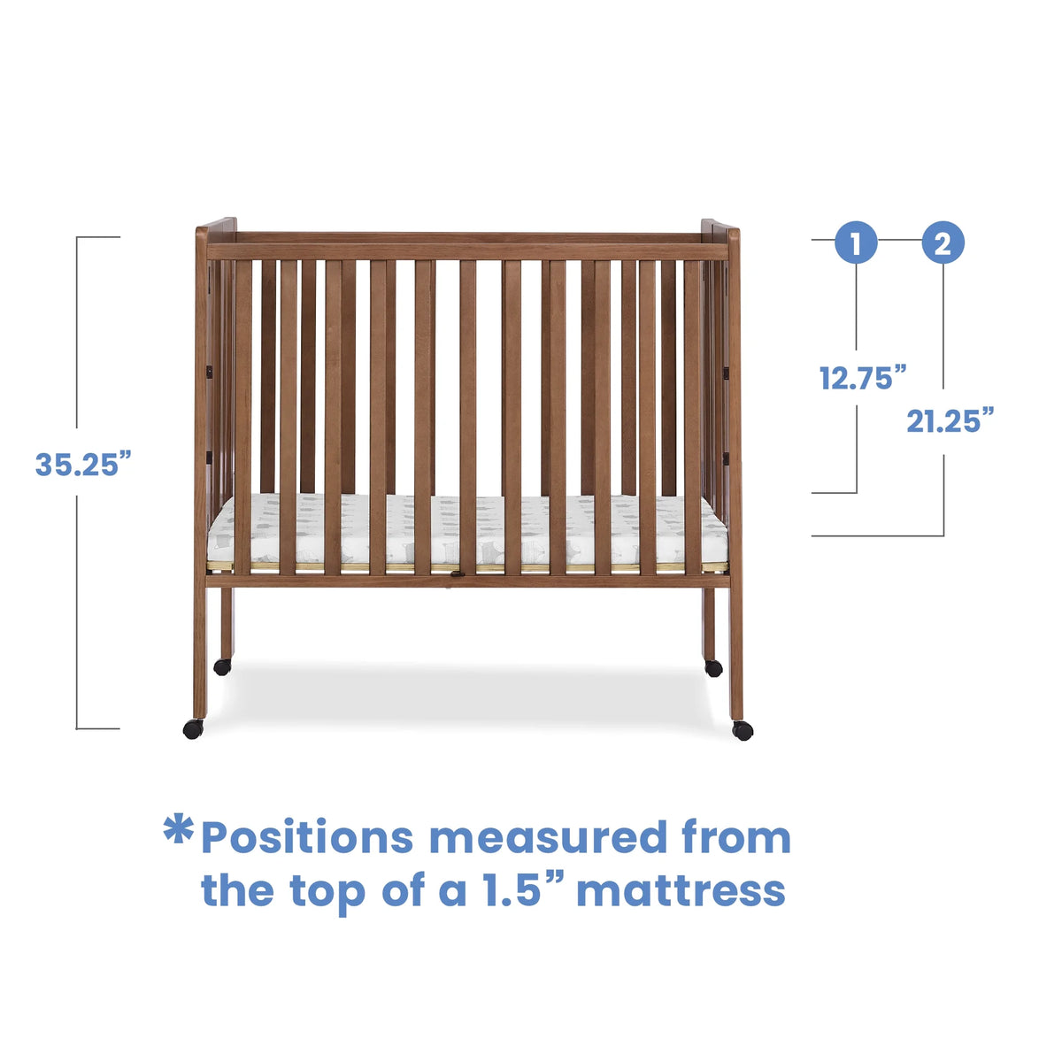 Delta Children Lee Portable Folding Mini Crib with 1.5 - Inch Mattress - Greenguard Gold Certified - Product image 39