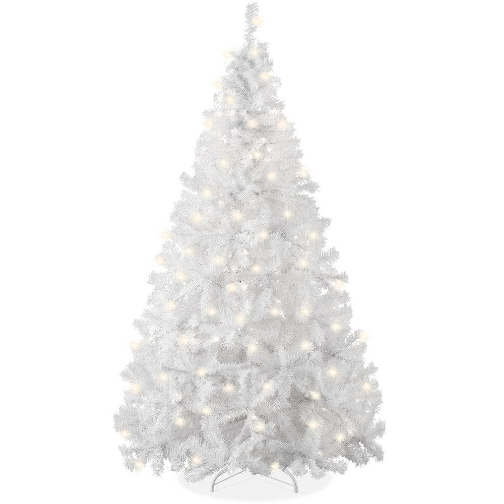 Best Choice Products 9ft Pre-Lit Premium Hinged Artificial Christmas Pine Tree w/ 900 Lights, Metal Stand, 2, 000 Tips