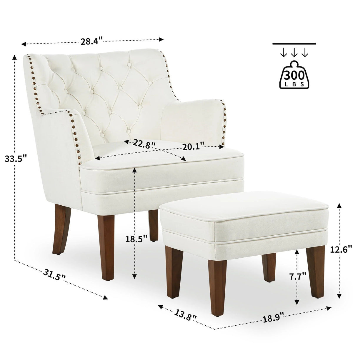 GERICCO Accent Chair with Ottoman Set, Club Armchair Indoor, Comfy Reading Chair and Ottoman for Bedroom - Product image 7