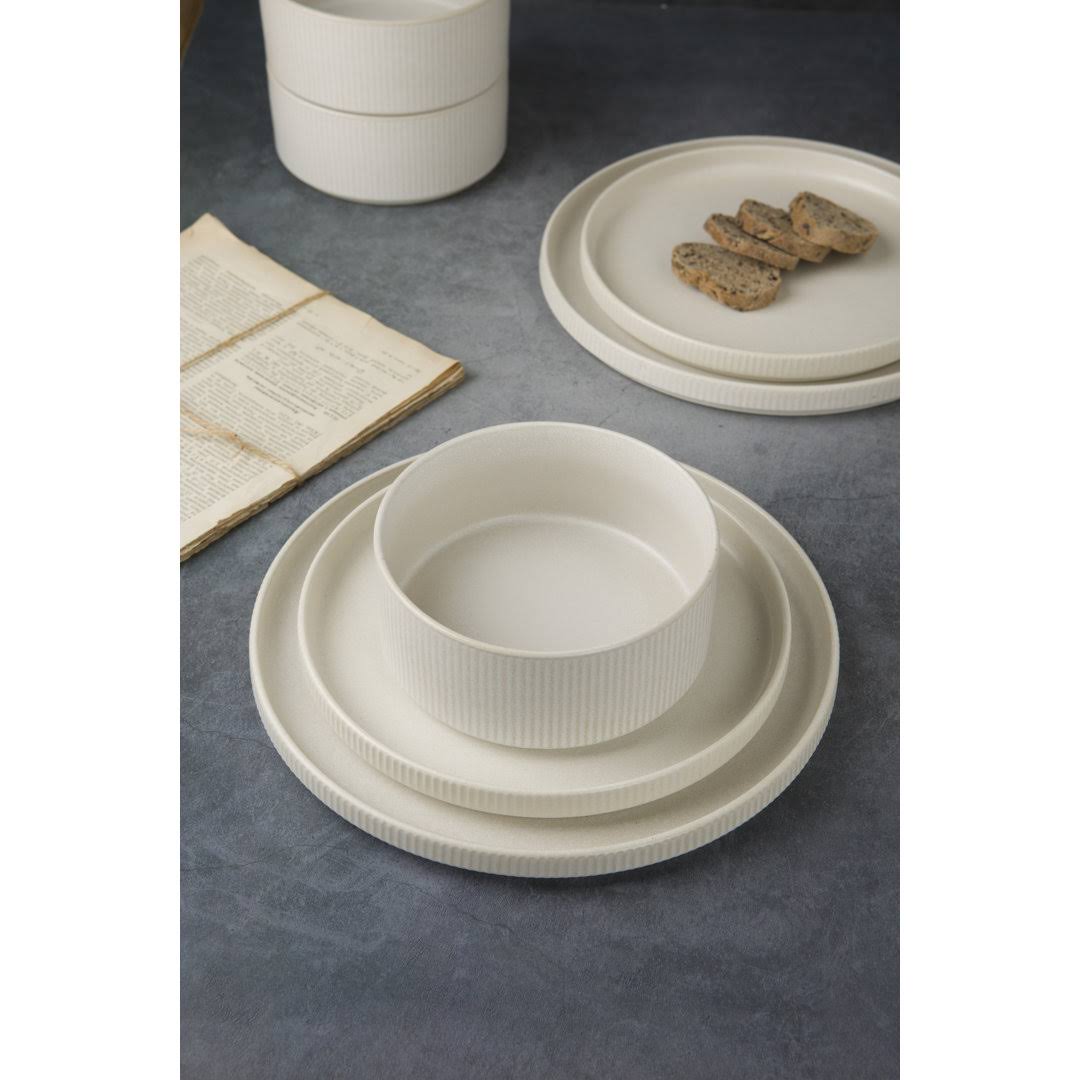 Paytan Stoneware Dinnerware Sets, 12-Piece Dish Set Color: Matte White - Product image 1