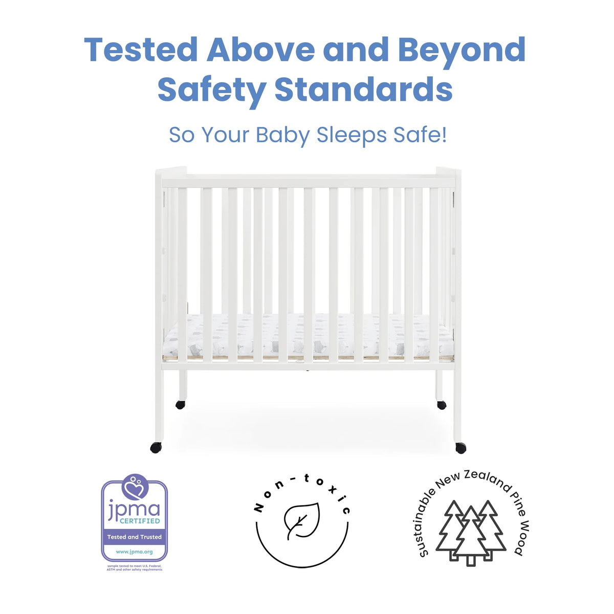Delta Children Lee Portable Folding Mini Crib with 1.5 - Inch Mattress - Greenguard Gold Certified - Product image 11