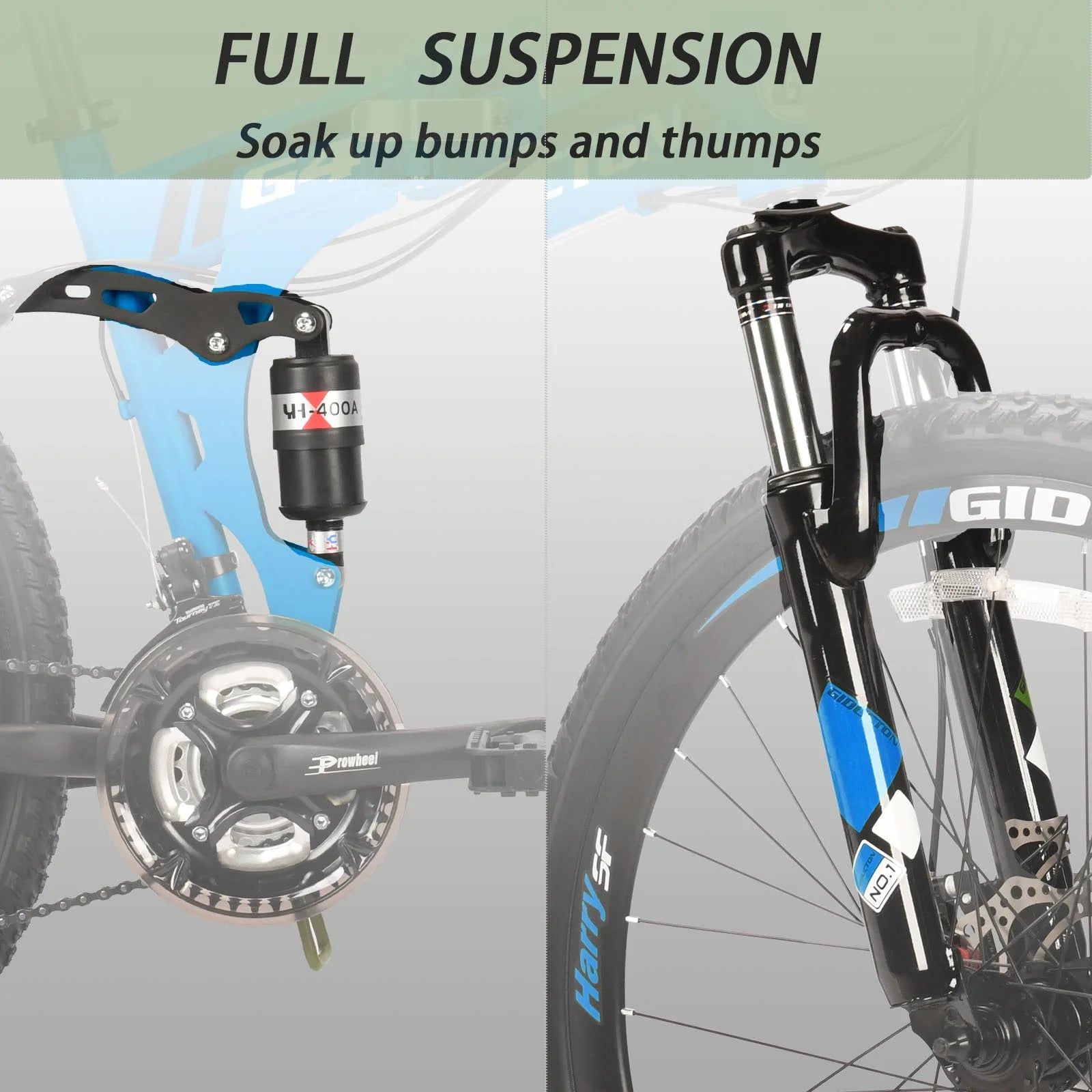 26"full Suspension Folding Mountain Bike 21 Speed 17" Foldable Frame Bicycle Men or Women MTB for Afult - Product image 2