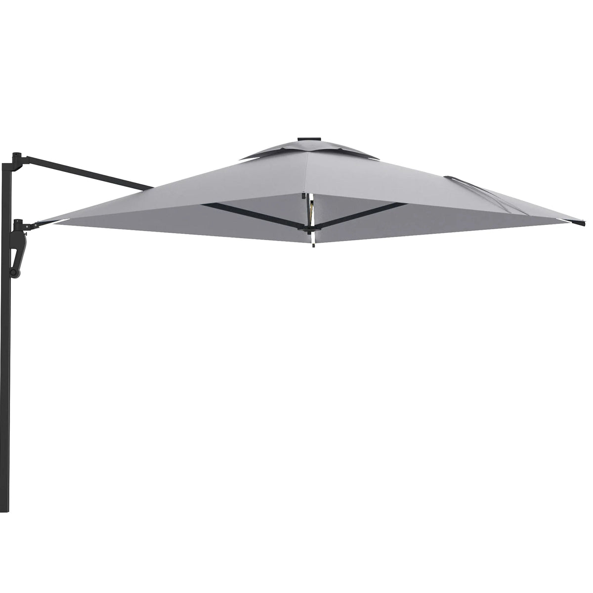 AECOJOY 10FT Large Patio Umbrella with Solar Lights, Rectangle Wall Mounted Outdoor Patio Umbrella, Grey - Product image 1