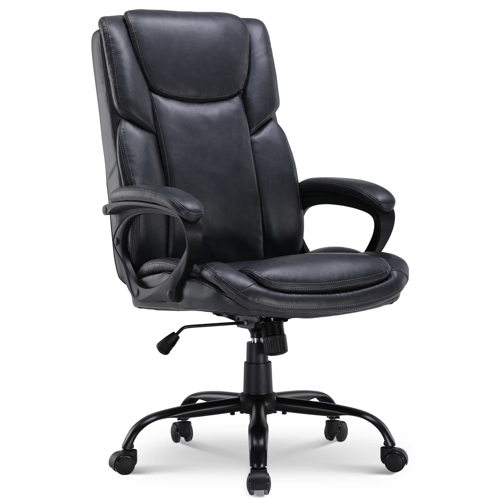 Mainstays Executive Ergonomic High Back Leather Home Office Desk Chair, Black - Product image 5
