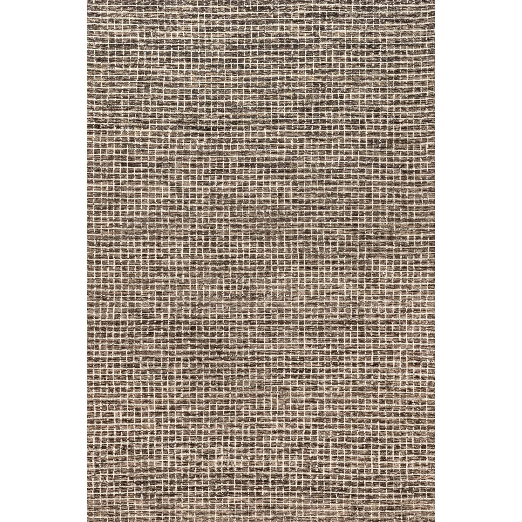 Arvin Olano x RugsUSA - Melrose Checked Wool Area Rug Brown 6' x 9' - Product image 1