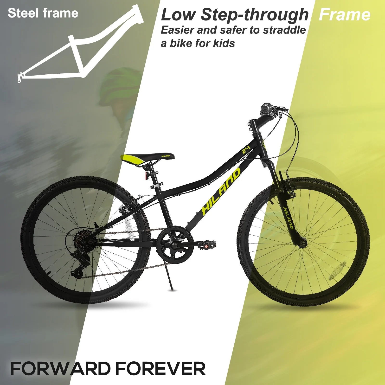 Hiland 24 in Mountain Bike, Front Suspension Fork Bicycles for Adults Multiple Colors