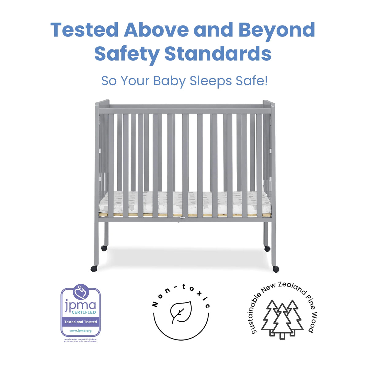 Delta Children Lee Portable Folding Mini Crib with 1.5 - Inch Mattress - Greenguard Gold Certified - Product image 24