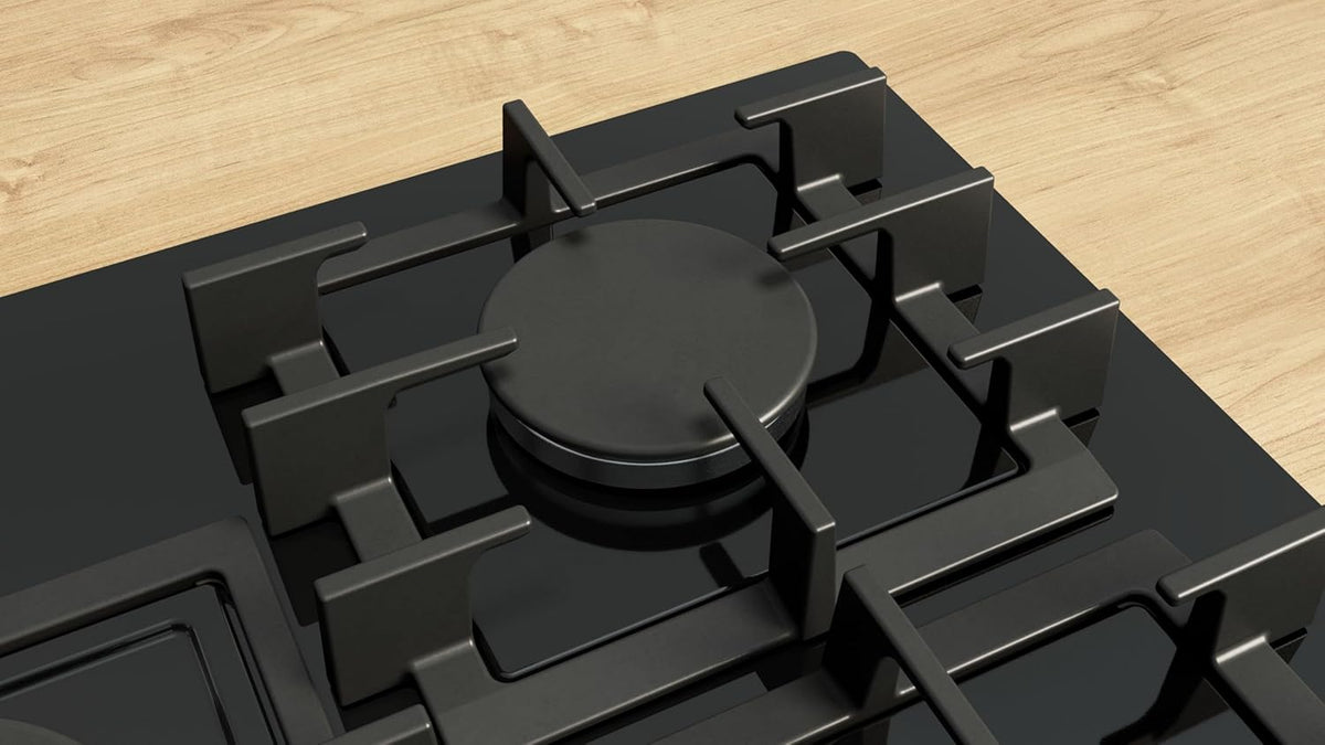 PPQ7A6I40, Series 6, Gas hob, 5 burners, 80 cm, Black tempered glass