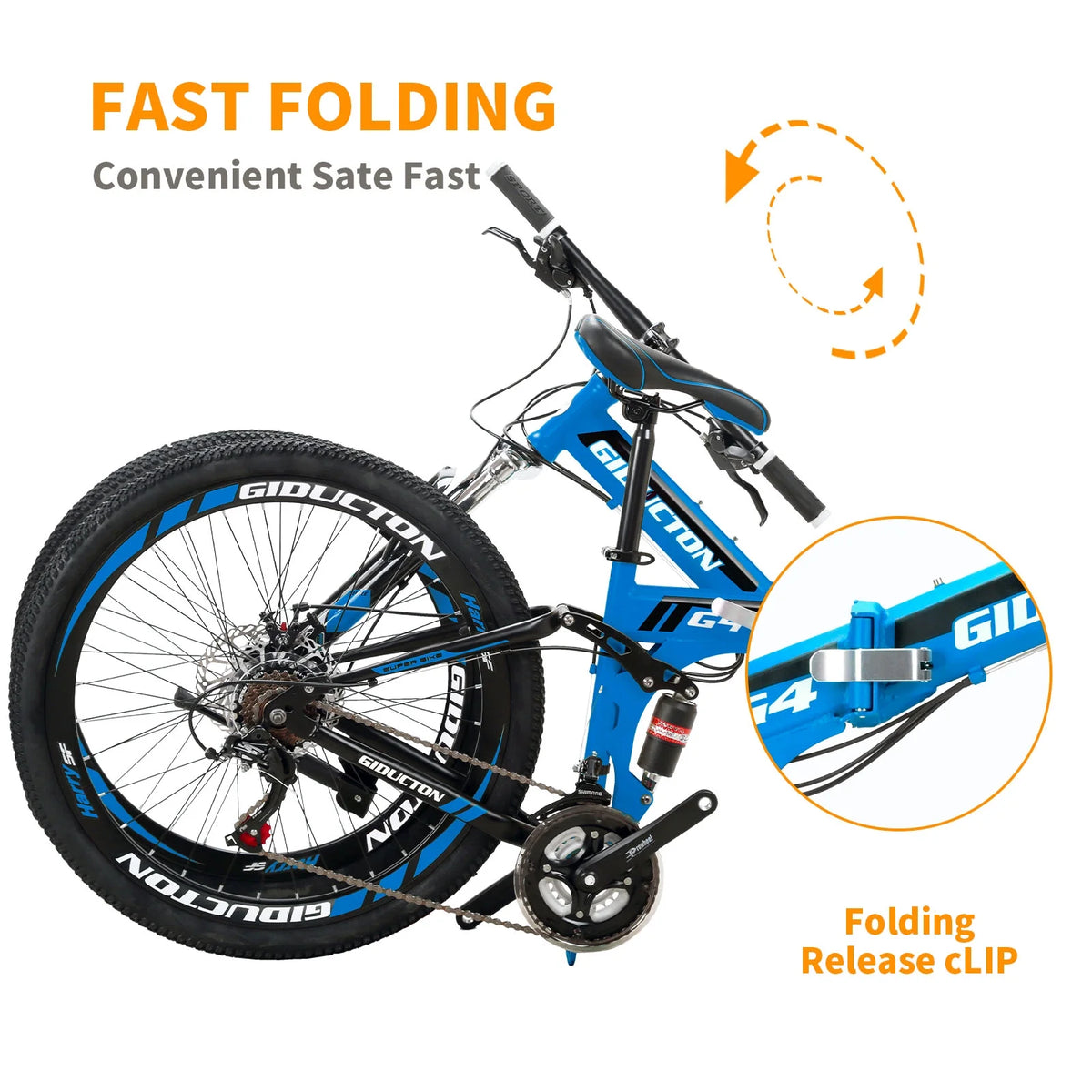 26"full Suspension Folding Mountain Bike 21 Speed 17" Foldable Frame Bicycle Men or Women MTB for Afult - Product image 4