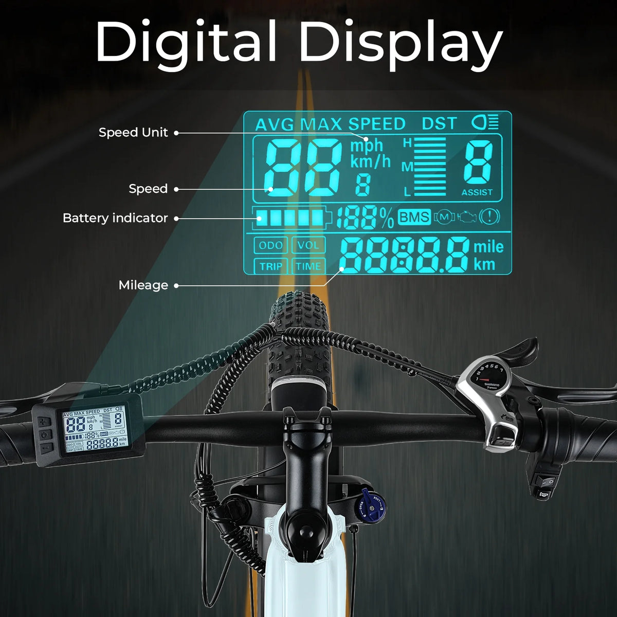 ANCHEER Electric Bike for Adults Peak 1000W Electric Bicycle 48V 15AH Battery Electric Bike 26" x 4.0" Fat - Product image 2