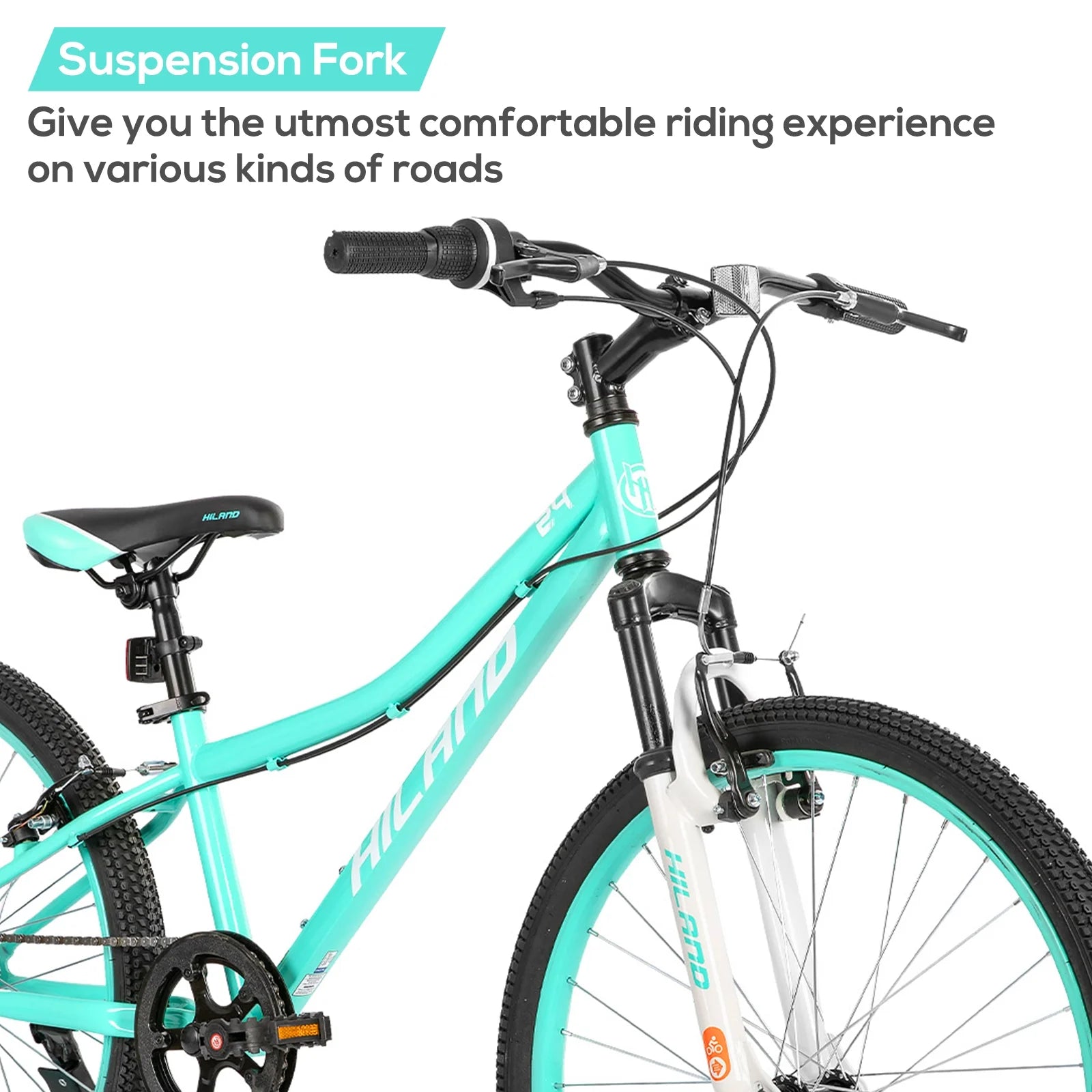 Hiland 24 in Mountain Bike, Front Suspension Fork Bicycles for Adults Multiple Colors