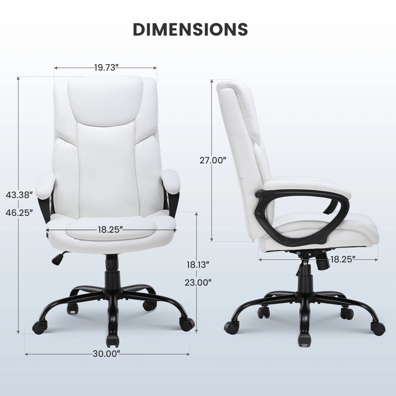 Mainstays Executive Ergonomic High Back Leather Home Office Desk Chair, Black - Product image 46