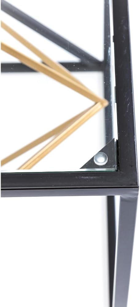 Kare Design Prisma Side Table, Gold/Black, Glass, Steel, Modern, Living Room Table, Furniture, Interior Decoration, Bedroom Decoration, Home, 45x45x45cm